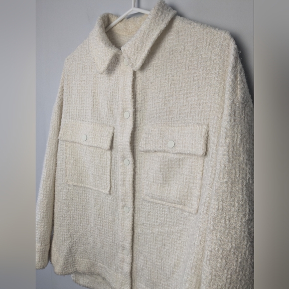 ZARA Women Tweed cream vest size XS Oversized fit very classic ! - Picture 2 of 7